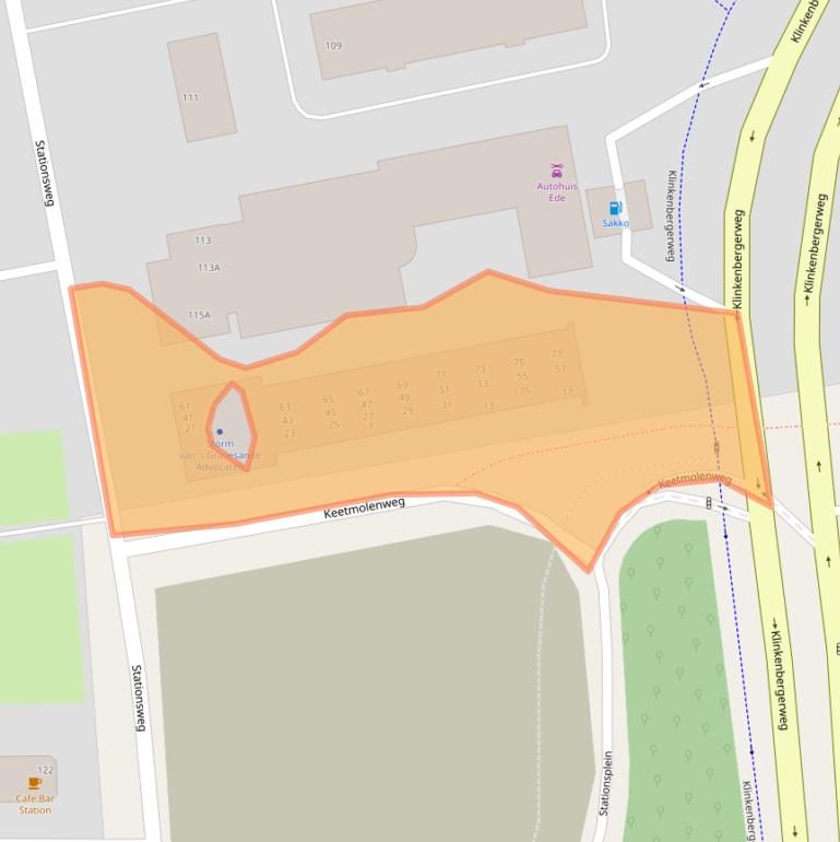 Kaart van postcodegebied 6711PH.