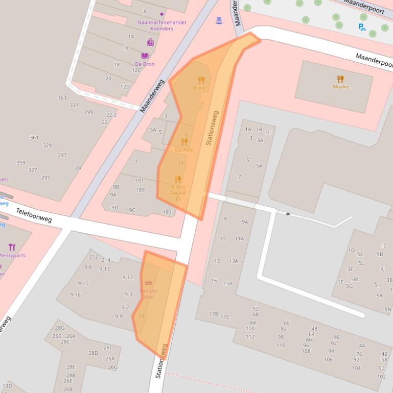 Kaart van postcodegebied 6711PP.