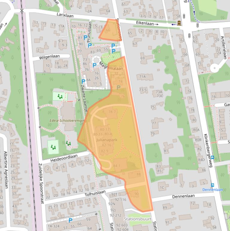 Kaart van postcodegebied 6711PV.