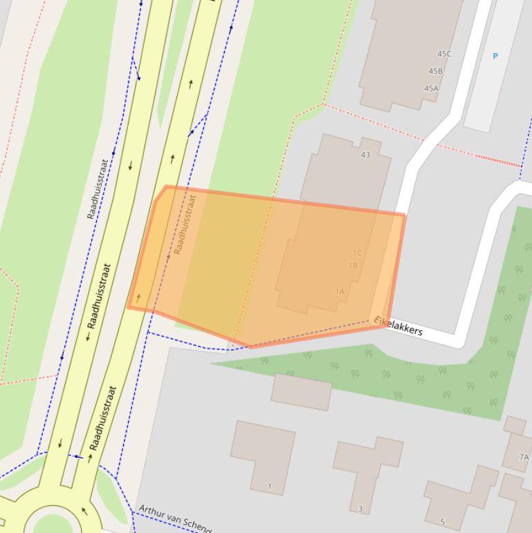 Kaart van postcodegebied 6711TA.