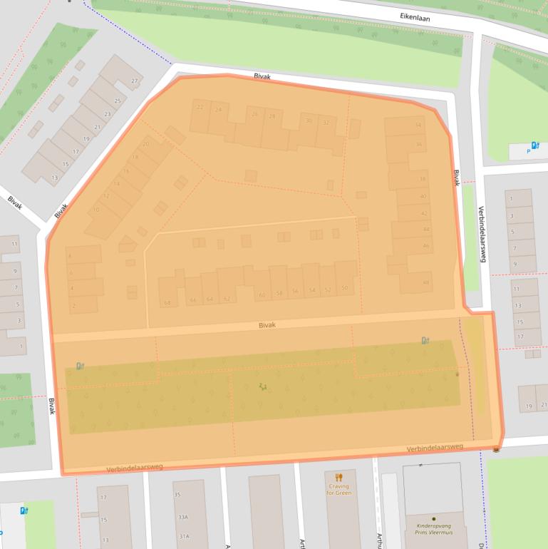 Kaart van postcodegebied 6711VB.