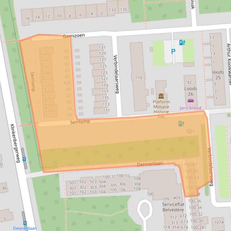 Kaart van postcodegebied 6711VE.