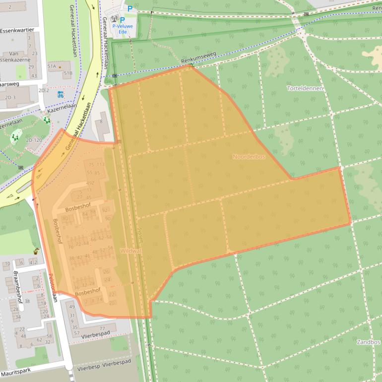 Kaart van postcodegebied 6711VX.