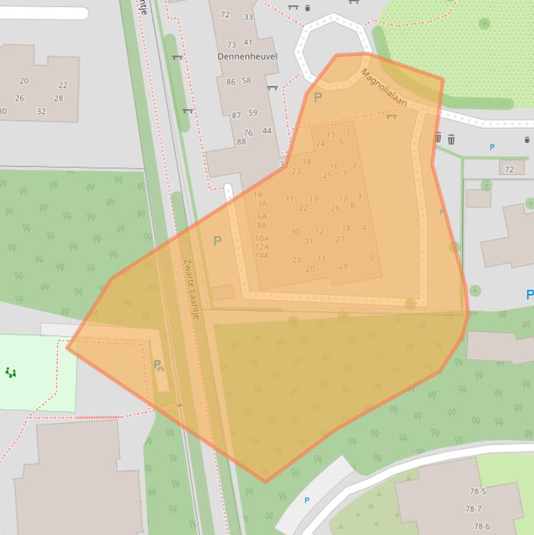 Kaart van postcodegebied 6711WB.