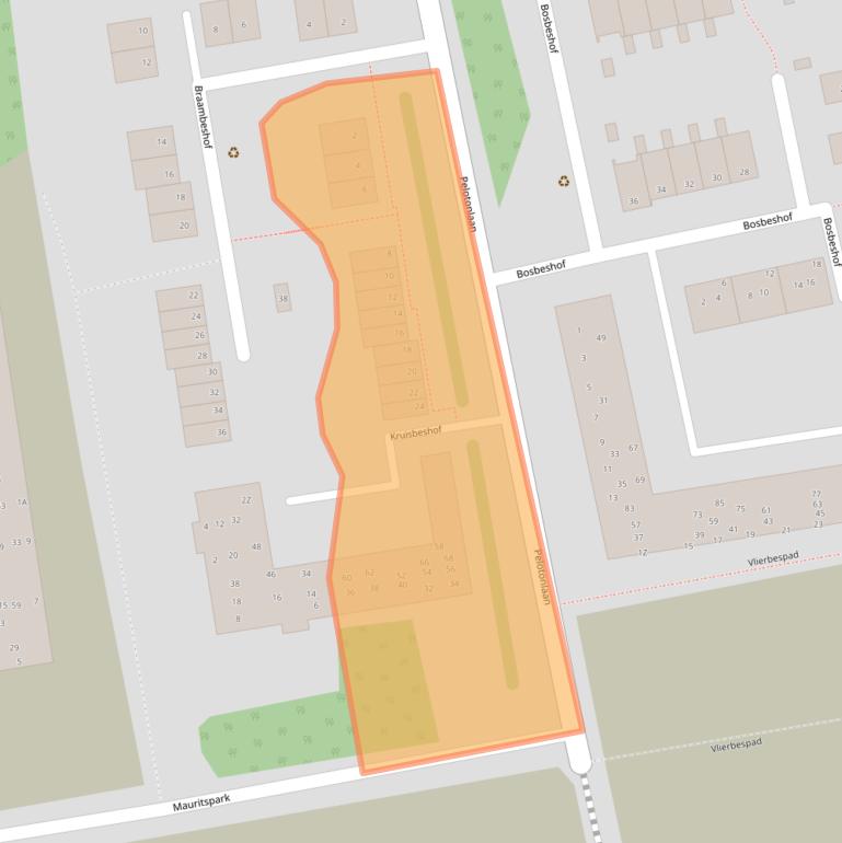 Kaart van postcodegebied 6711WL.