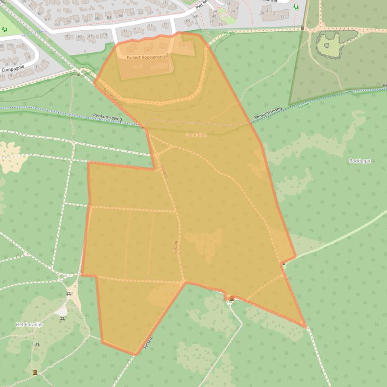 Kaart van postcodegebied 6711XE.