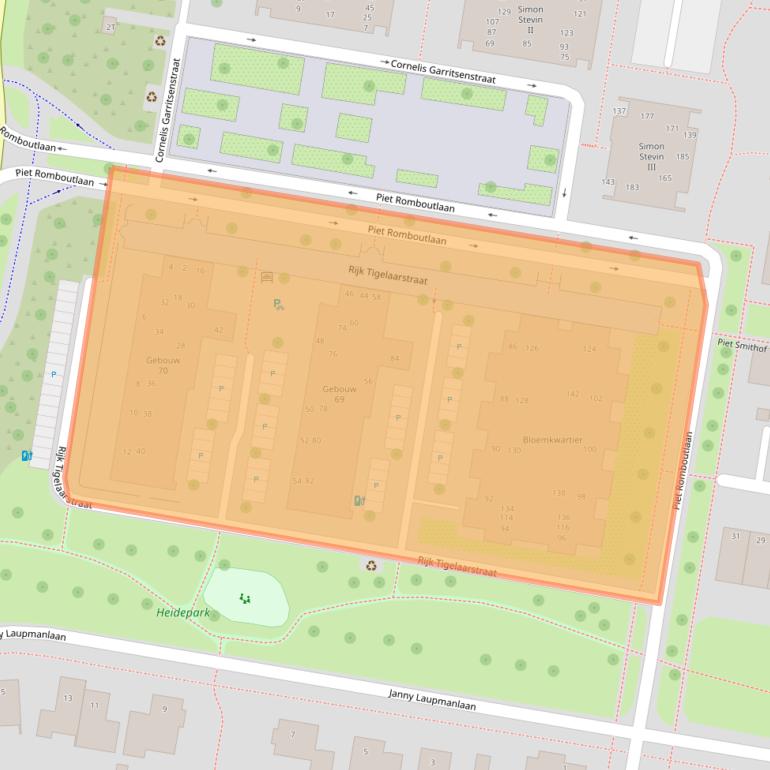 Kaart van postcodegebied 6711XN.