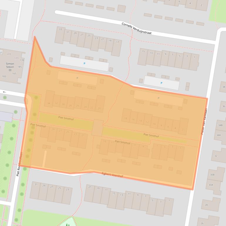 Kaart van postcodegebied 6711XR.