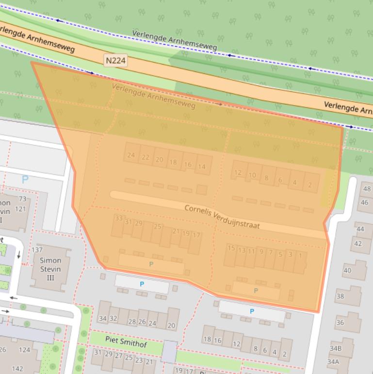 Kaart van postcodegebied 6711XS.