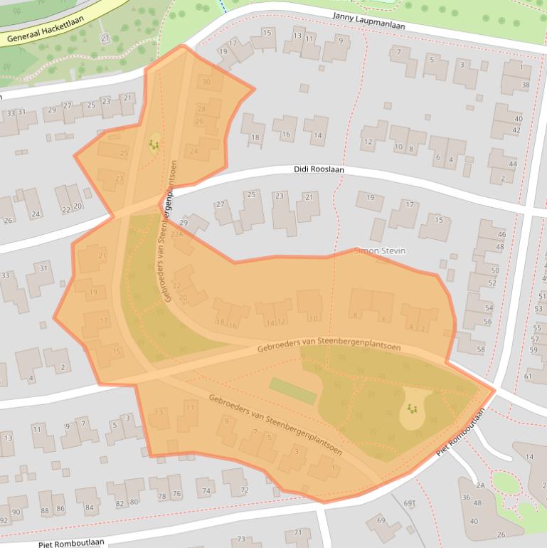 Kaart van postcodegebied 6711XT.