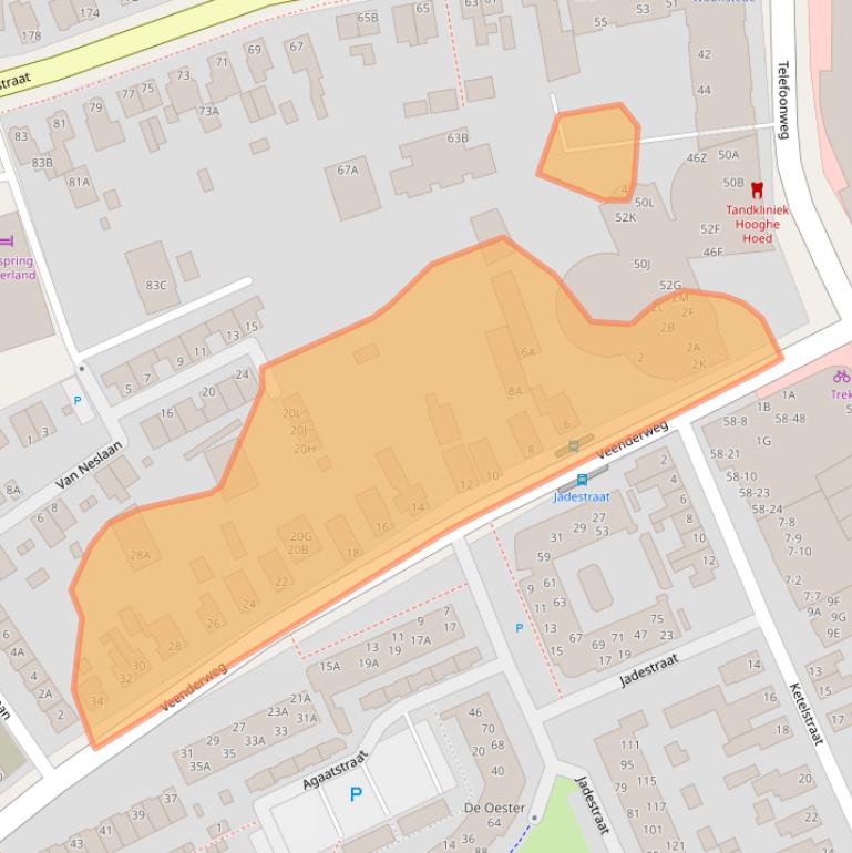 Kaart van postcodegebied 6712AB.