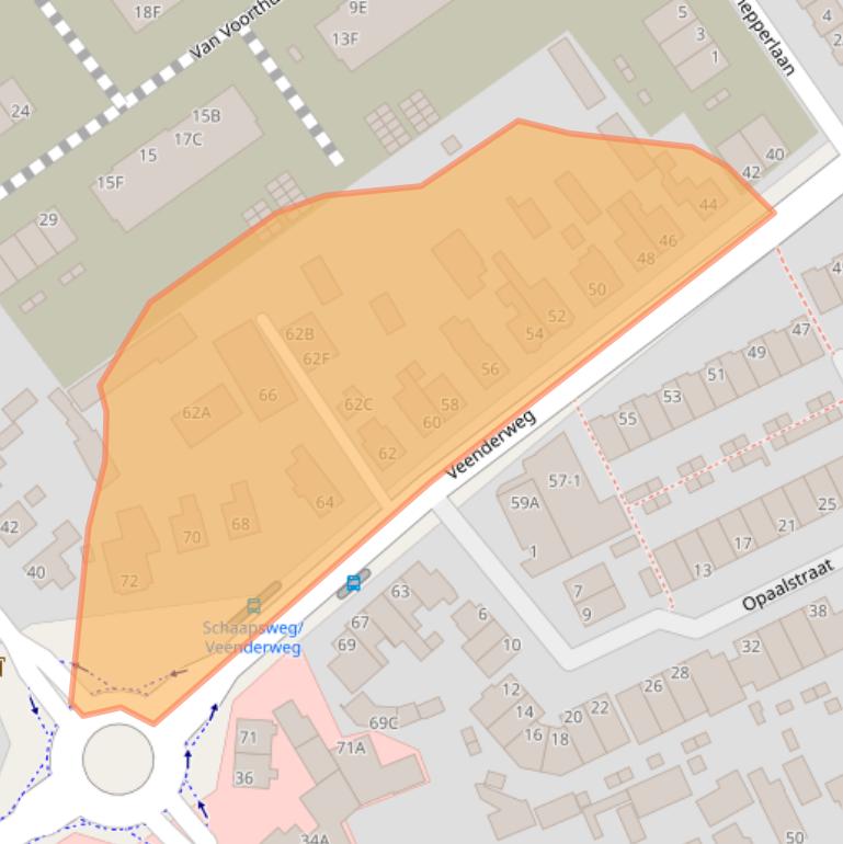 Kaart van postcodegebied 6712AC.