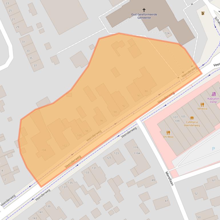 Kaart van postcodegebied 6712AD.