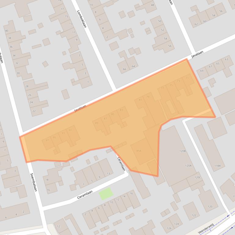 Kaart van postcodegebied 6712AS.