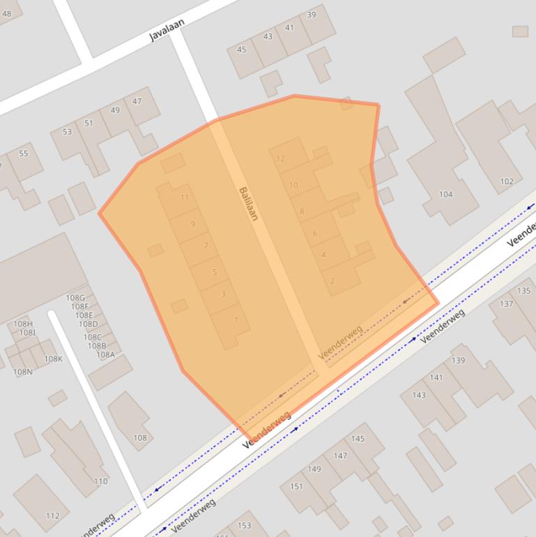 Kaart van postcodegebied 6712AW.