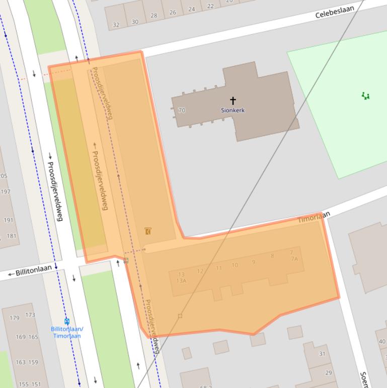Kaart van postcodegebied 6712AZ.