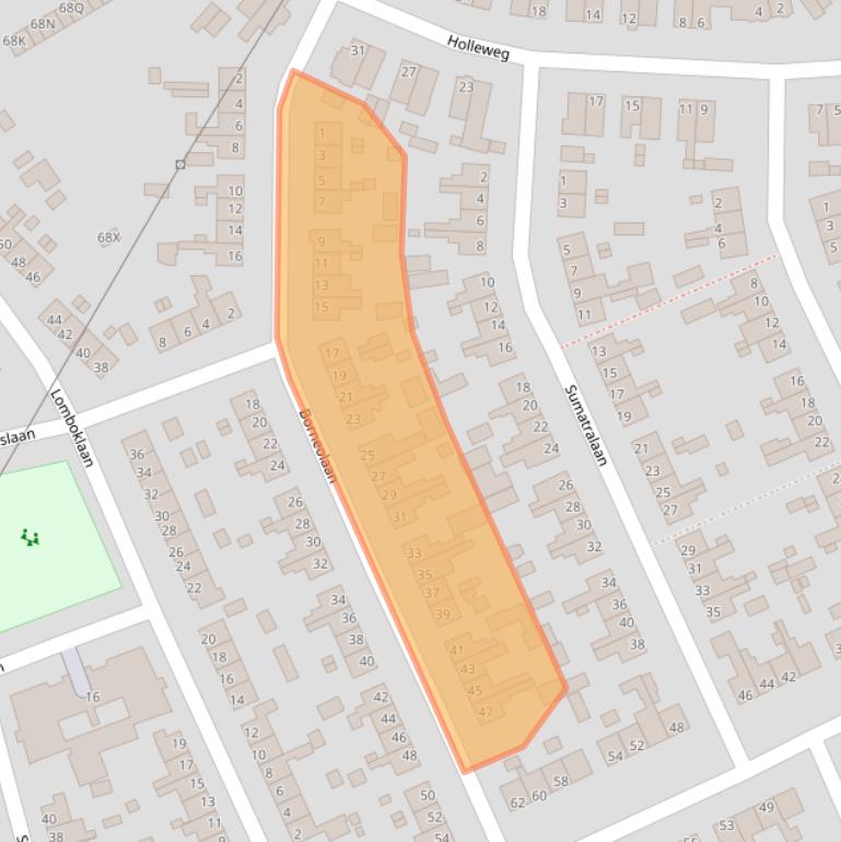 Kaart van postcodegebied 6712BG.