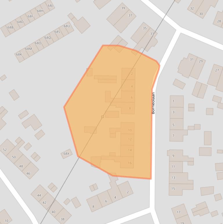 Kaart van postcodegebied 6712BH.