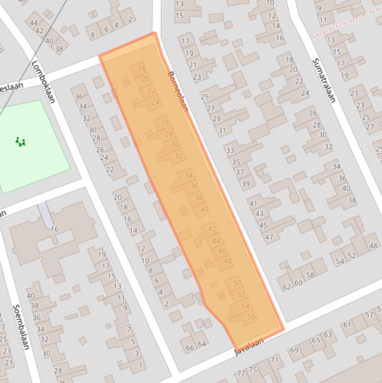 Kaart van postcodegebied 6712BJ.