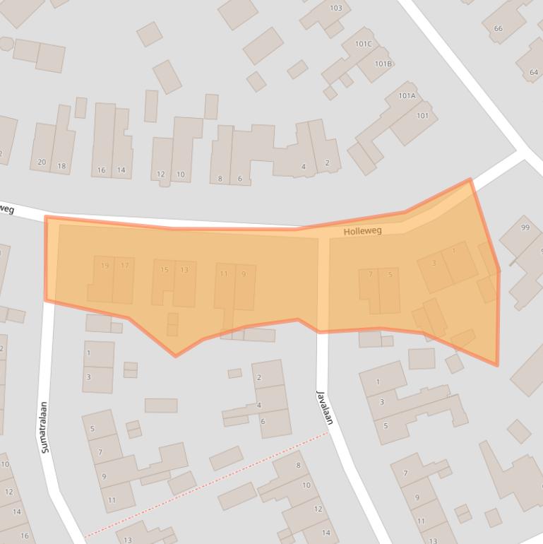 Kaart van postcodegebied 6712BN.