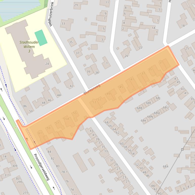 Kaart van postcodegebied 6712BT.