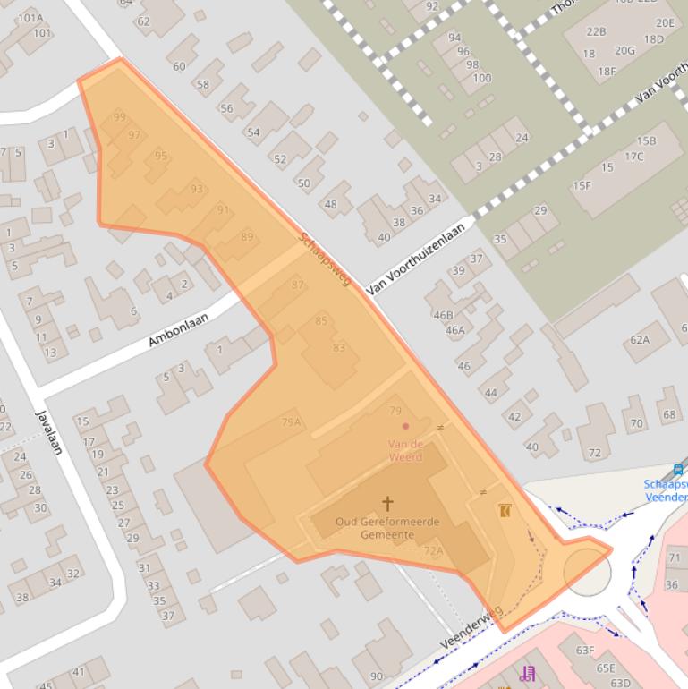 Kaart van postcodegebied 6712CC.