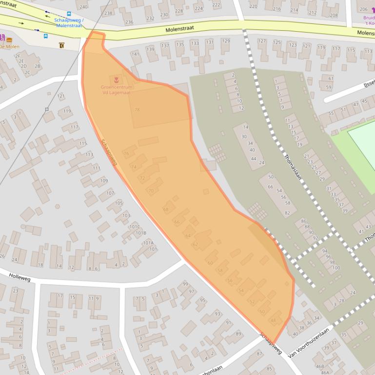 Kaart van postcodegebied 6712CG.