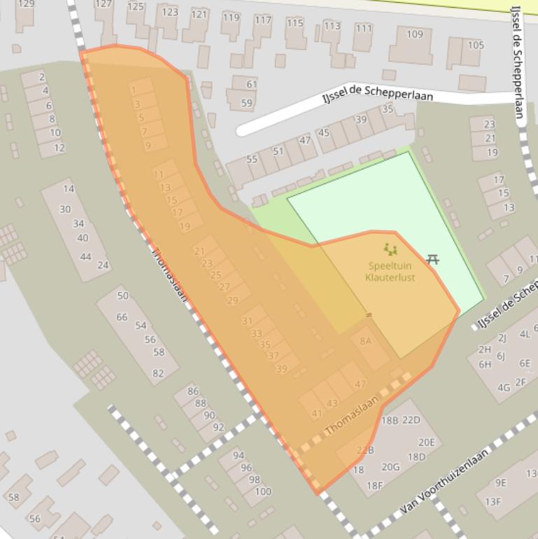 Kaart van postcodegebied 6712CM.