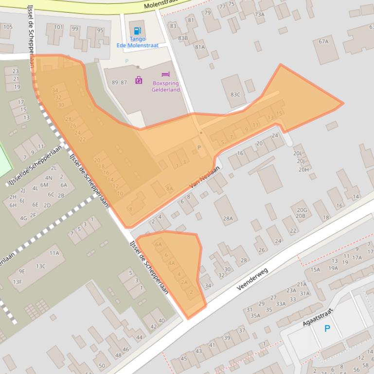 Kaart van postcodegebied 6712CR.