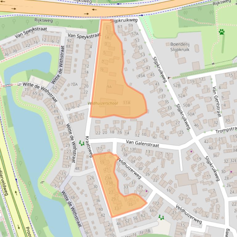 Kaart van postcodegebied 6712DA.