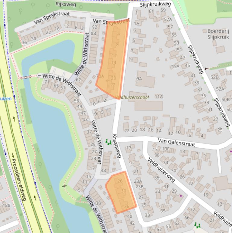 Kaart van postcodegebied 6712DB.