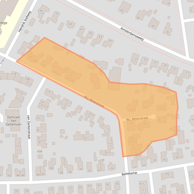 Kaart van postcodegebied 6712DW.