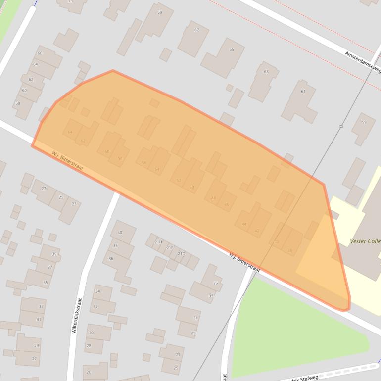 Kaart van postcodegebied 6712DX.