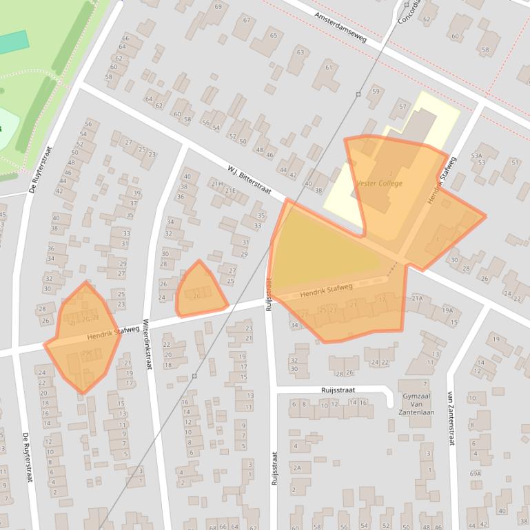 Kaart van postcodegebied 6712EA.