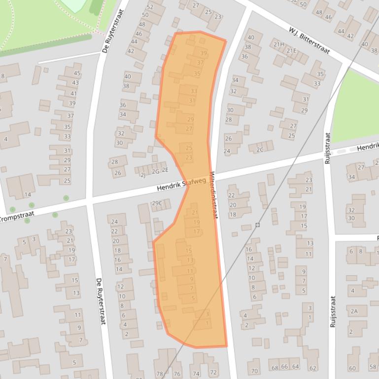 Kaart van postcodegebied 6712EB.