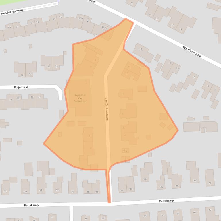 Kaart van postcodegebied 6712EE.