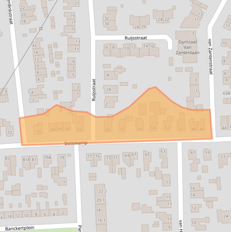Kaart van postcodegebied 6712EL.