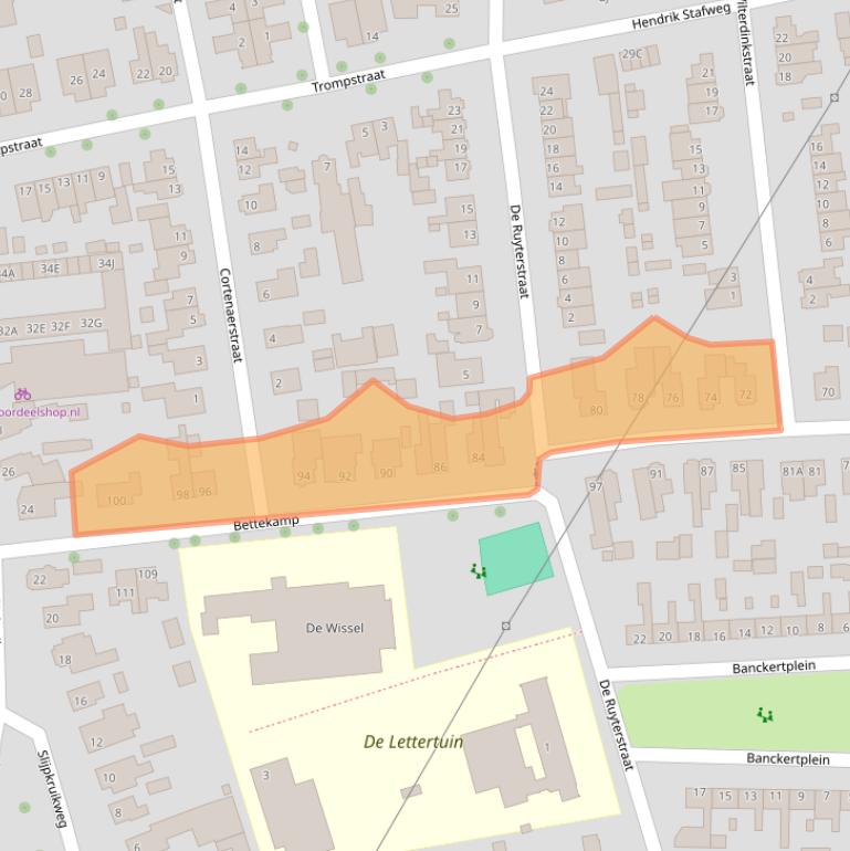 Kaart van postcodegebied 6712EM.