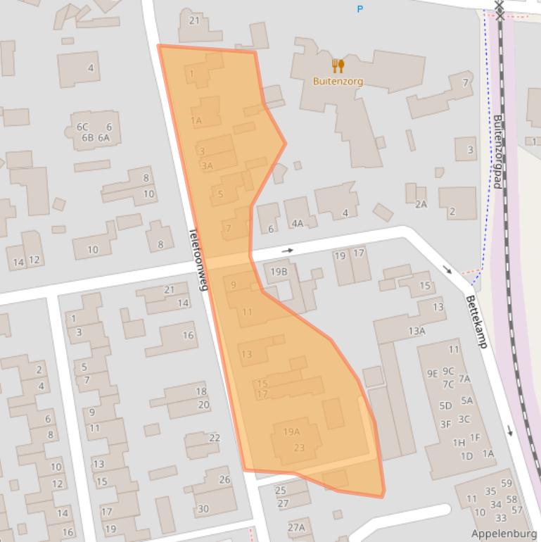 Kaart van postcodegebied 6712GA.