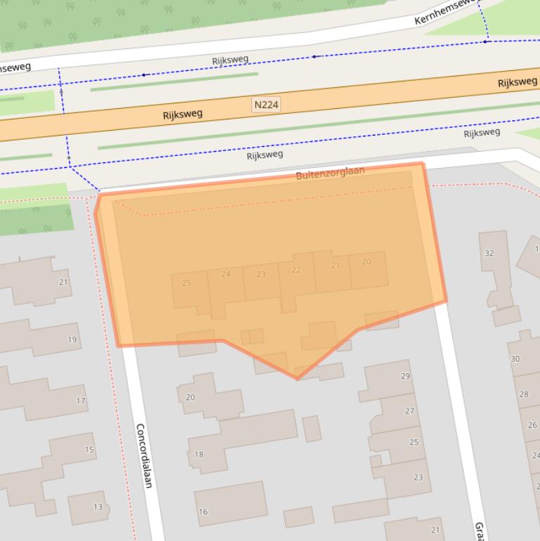 Kaart van postcodegebied 6712GP.