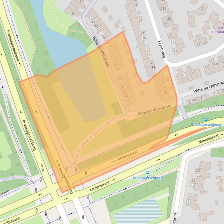 Kaart van postcodegebied 6712HC.