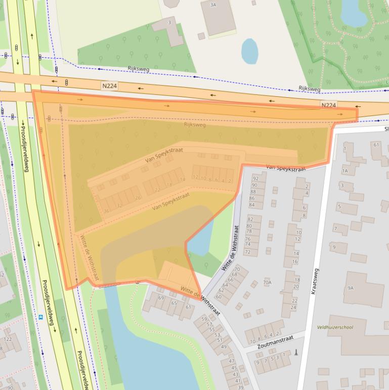Kaart van postcodegebied 6712HG.