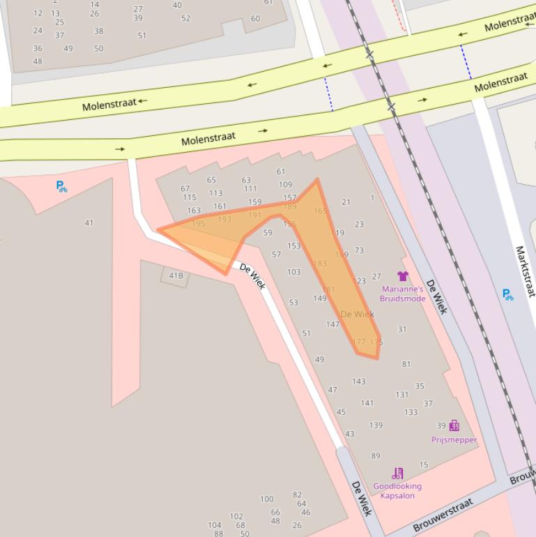 Kaart van postcodegebied 6712JE.