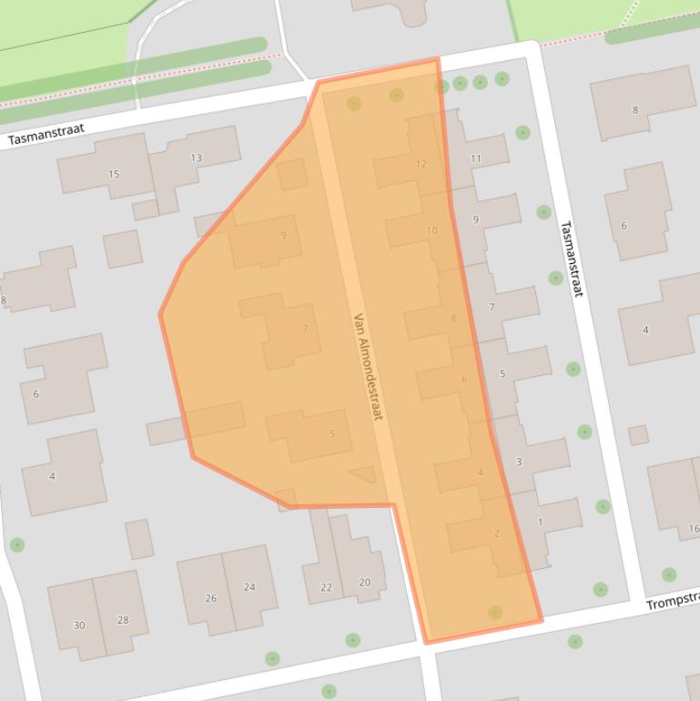 Kaart van postcodegebied 6712KC.