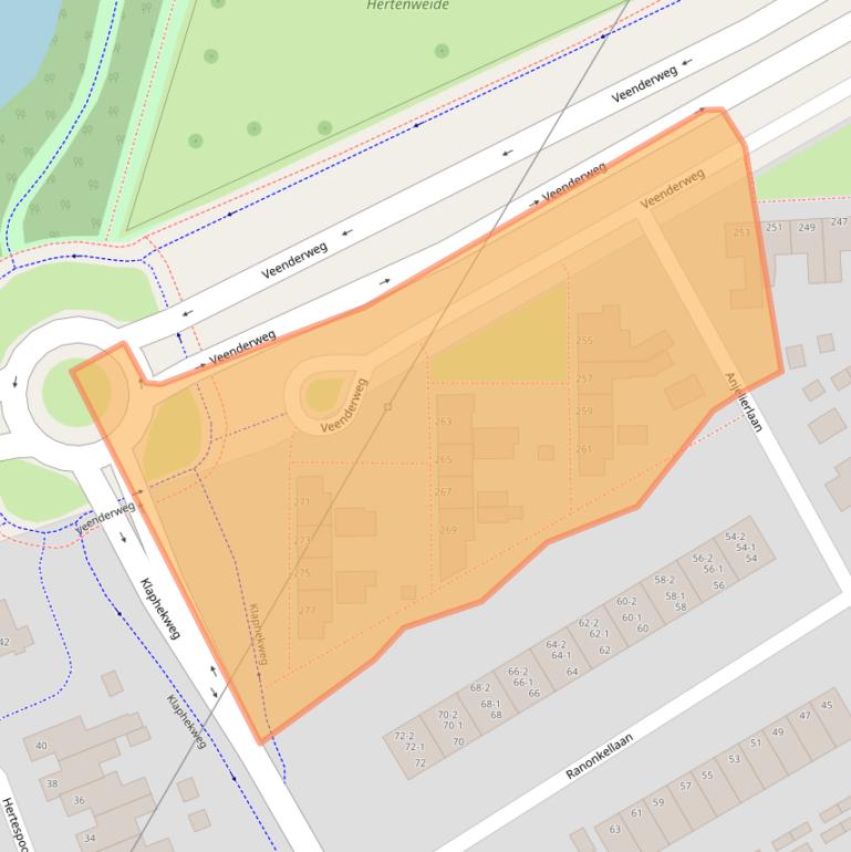 Kaart van postcodegebied 6713AJ.