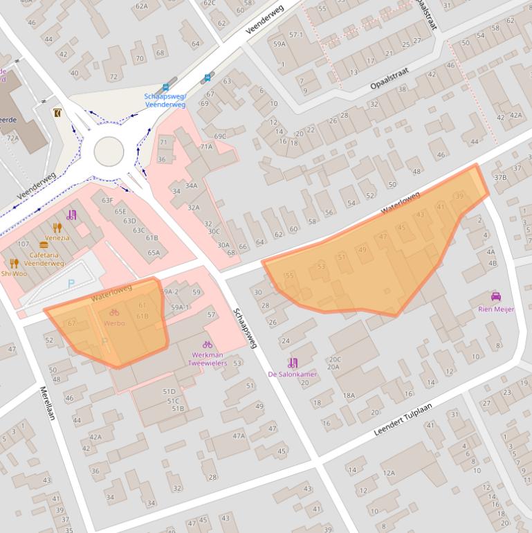 Kaart van postcodegebied 6713AR.