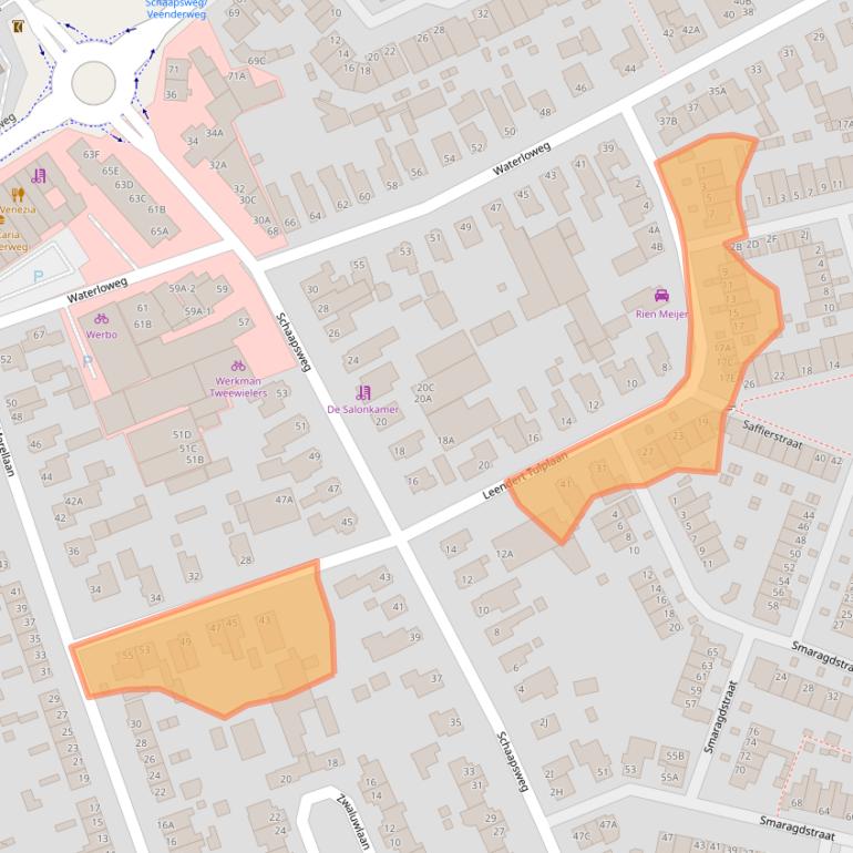 Kaart van postcodegebied 6713AV.