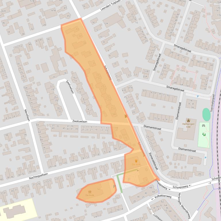 Kaart van postcodegebied 6713BA.