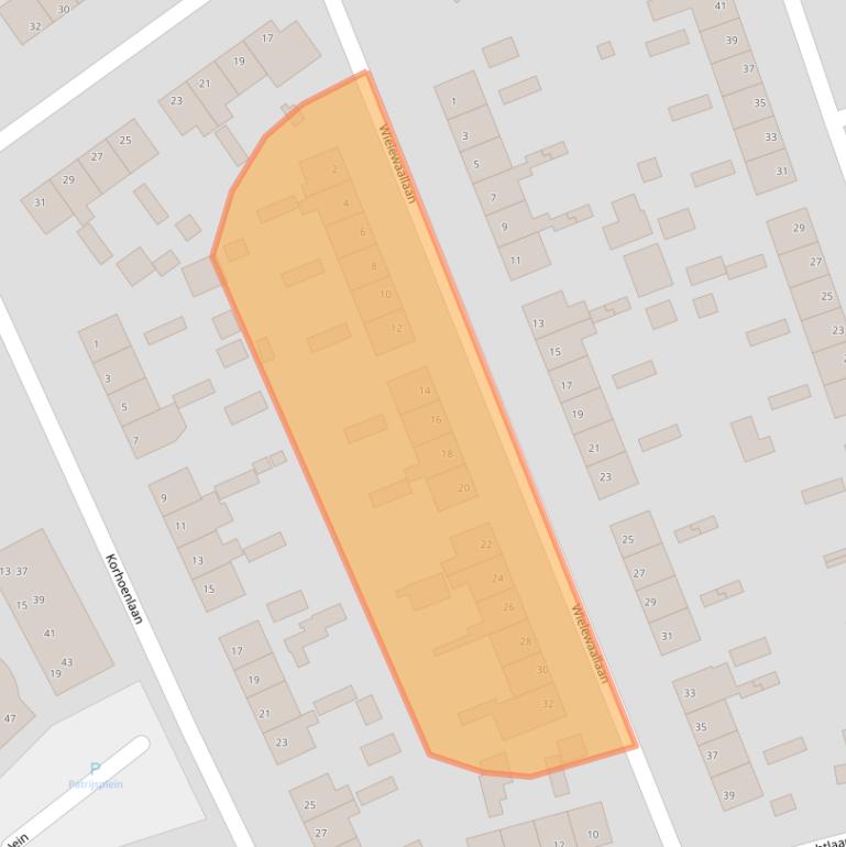 Kaart van postcodegebied 6713BK.