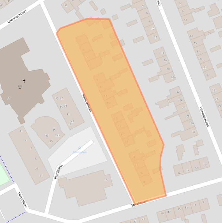 Kaart van postcodegebied 6713BL.